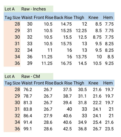 Lot A • Baird Jeans • Relaxed Tapered • Raw • Selvedge Japanese Denim • Handmade in Illinois USA