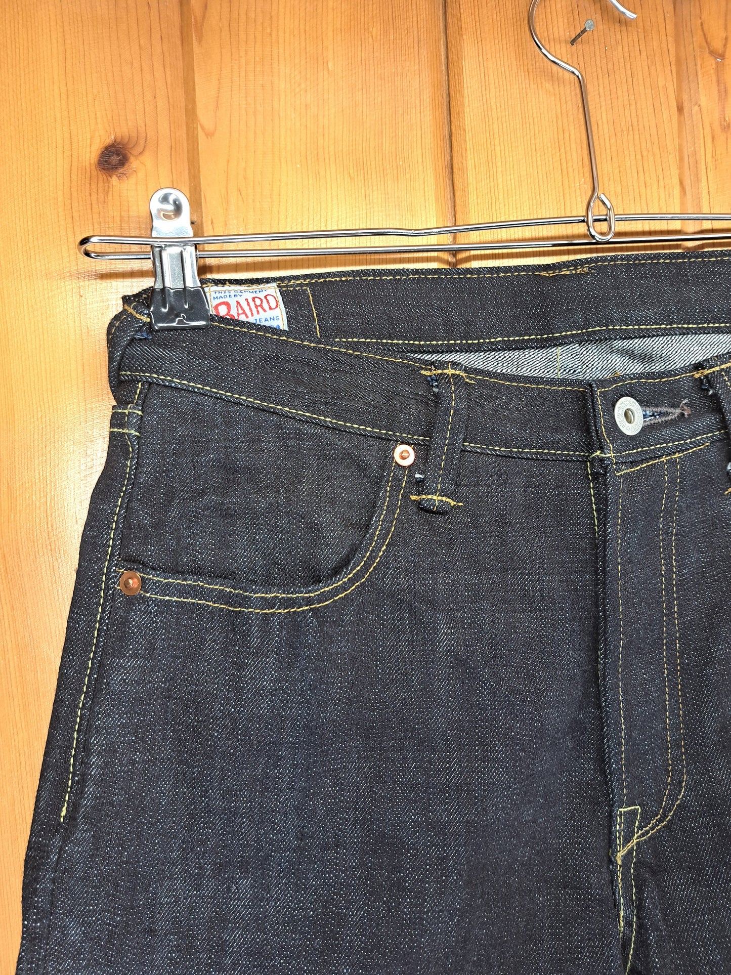 Lot 129E • W29-30xL31 • Baird Jeans • Slim Fit • 14.5oz Thai Redline Selvedge Denim • One-Wash • Handmade in Illinois USA