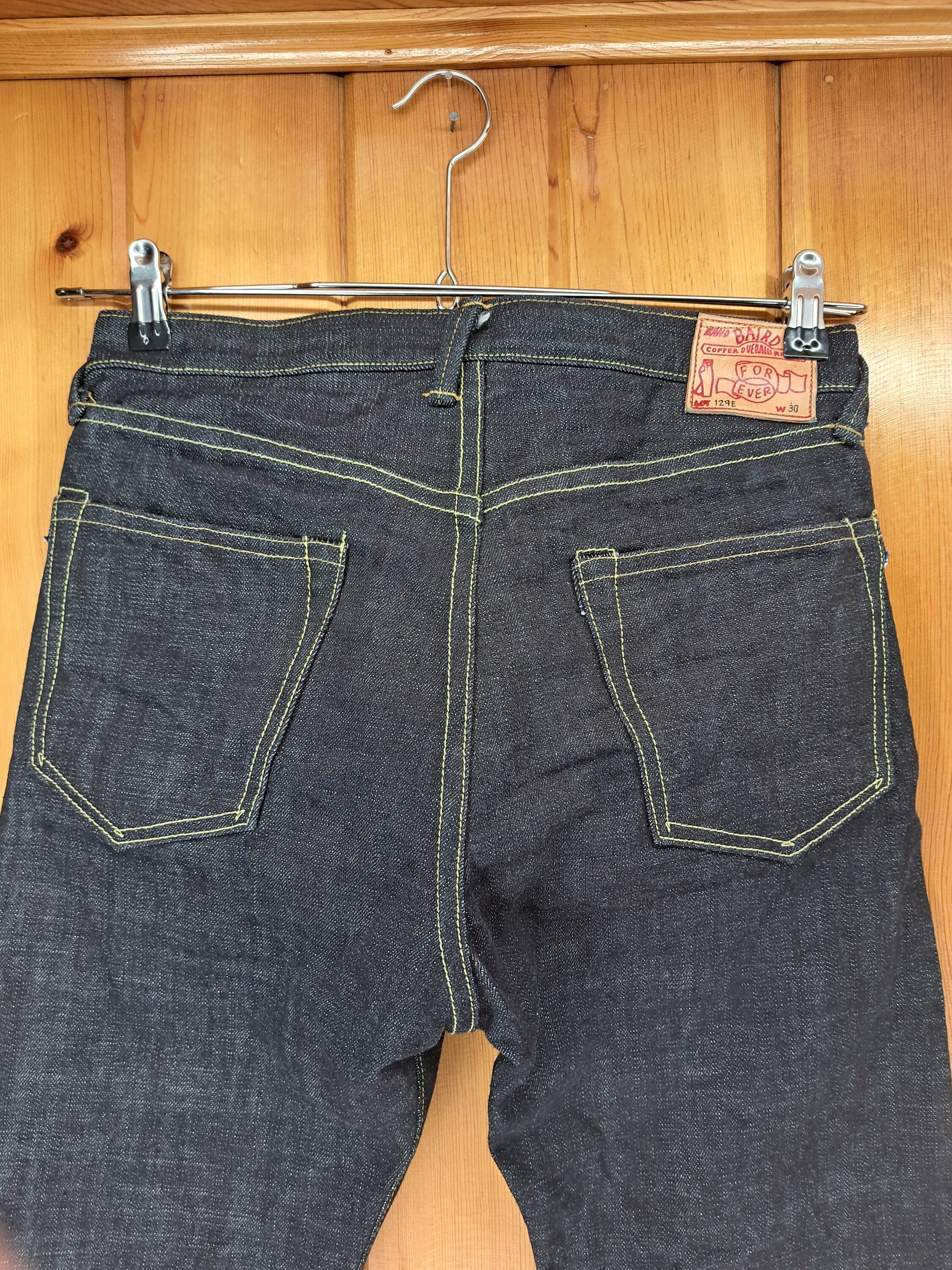 Lot 129E • W29-30xL31 • Baird Jeans • Slim Fit • 14.5oz Thai Redline Selvedge Denim • One-Wash • Handmade in Illinois USA