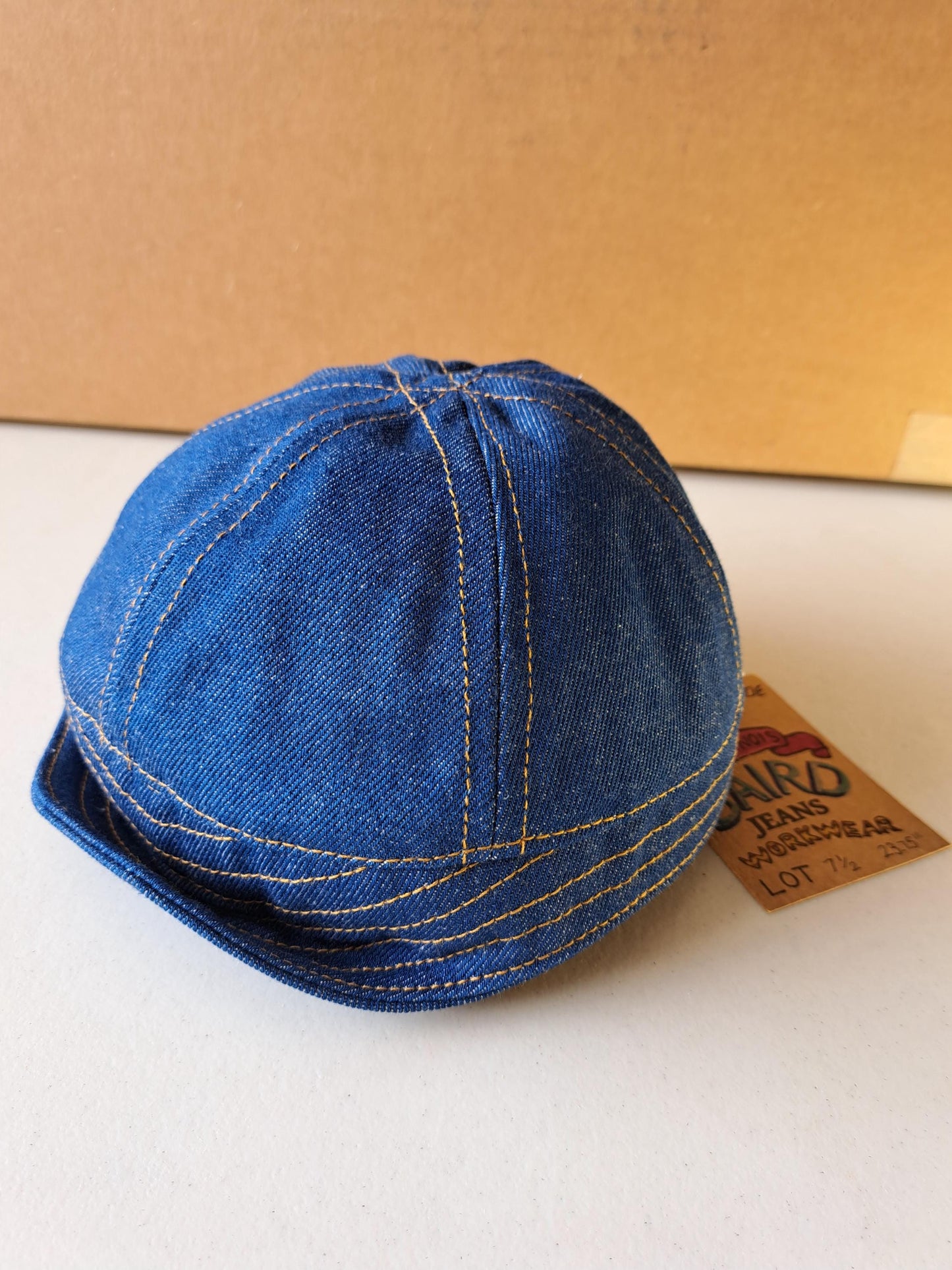 Baird Jeans Denim Hat Welding Cap Blue Raw Denim Fitted Military Mechanic Engineer