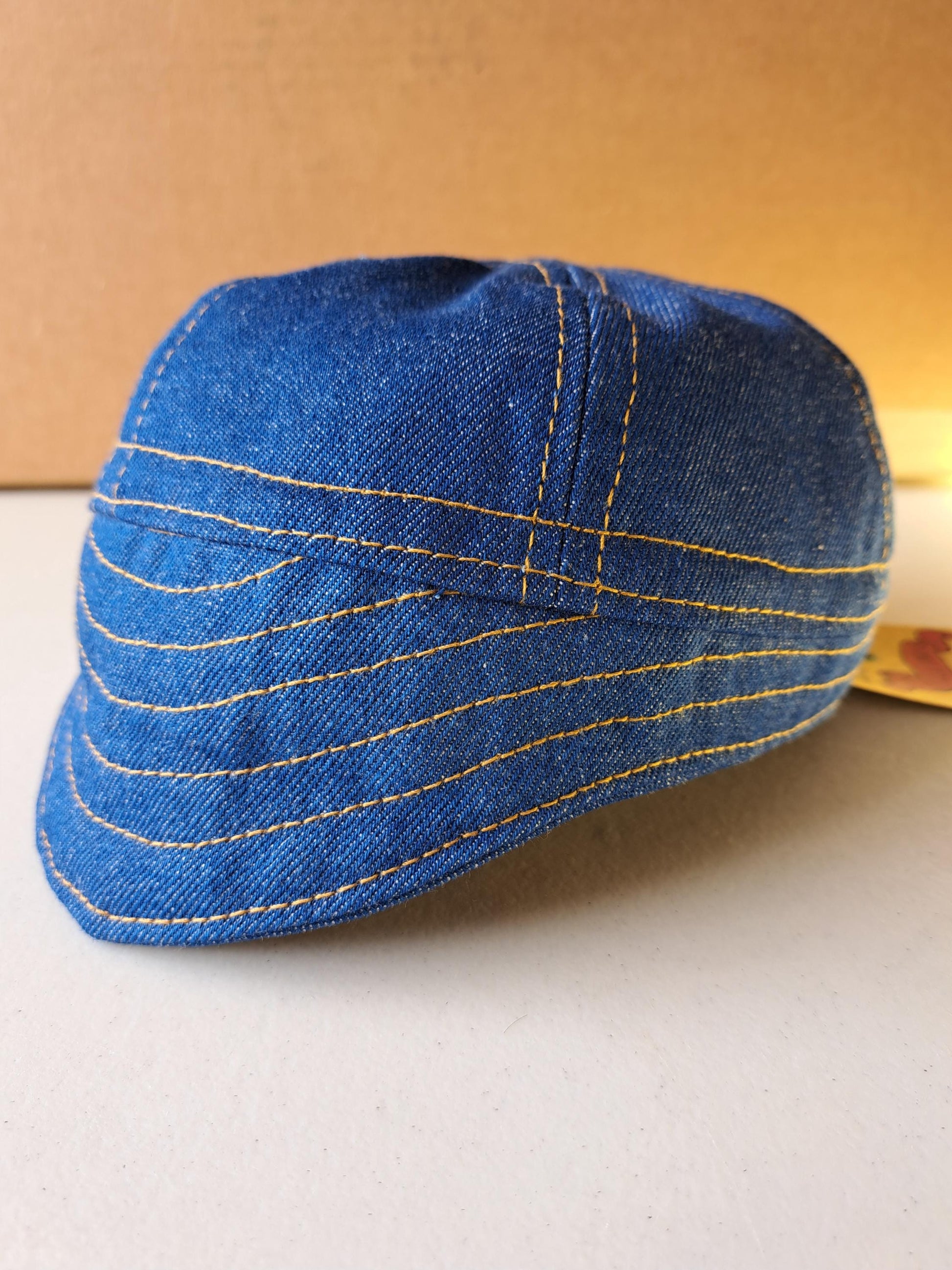 Baird Jeans Denim Hat Welding Cap Blue Raw Denim Fitted Military Mechanic Engineer