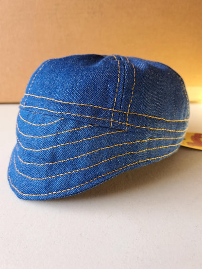 Baird Jeans Denim Hat Welding Cap Blue Raw Denim Fitted Military Mechanic Engineer