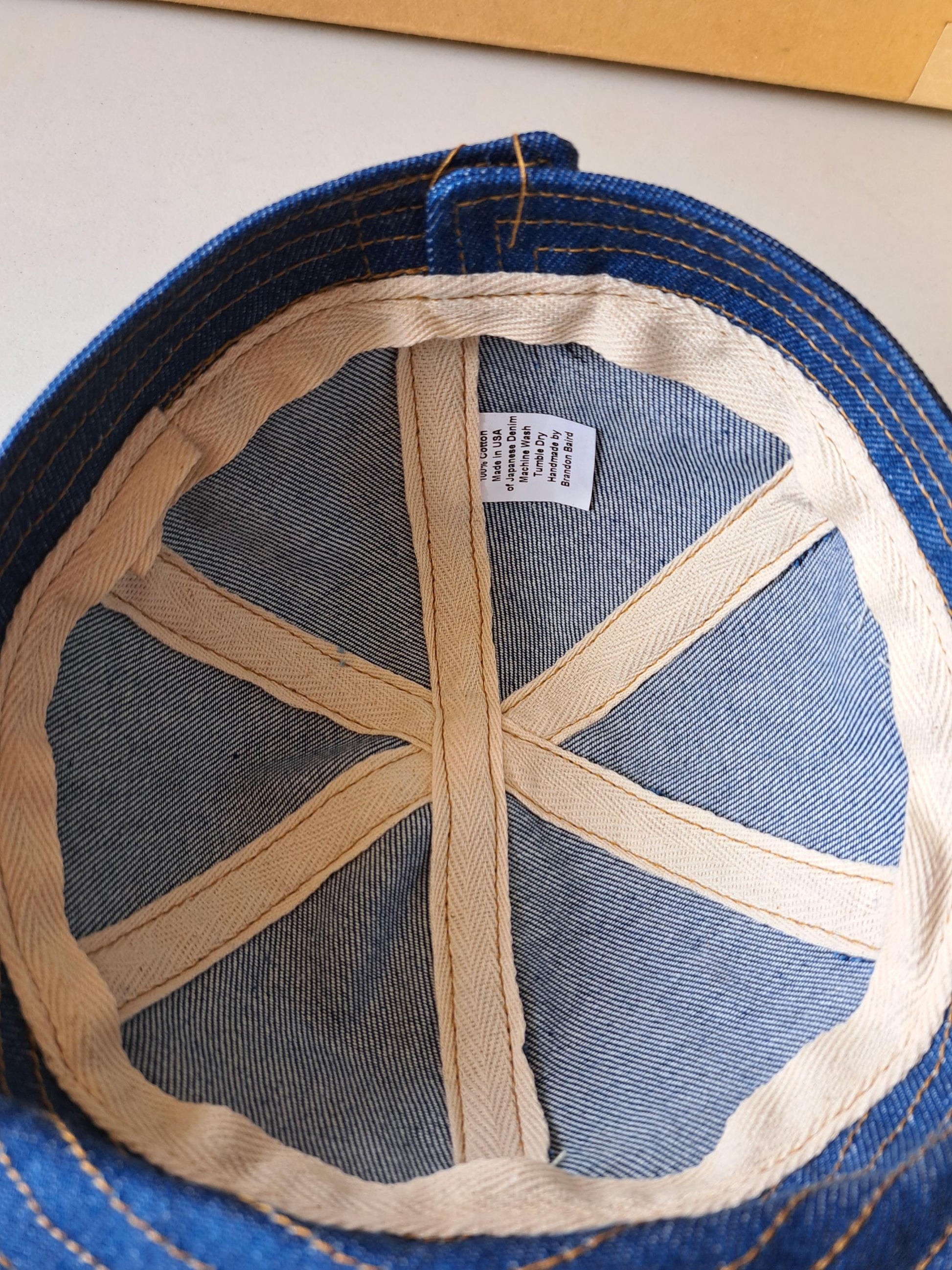 Baird Jeans Denim Hat Welding Cap Blue Raw Denim Fitted Military Mechanic Engineer