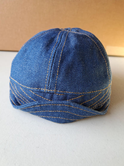 Baird Jeans Denim Hat Welding Cap Blue Raw Denim Fitted Military Mechanic Engineer