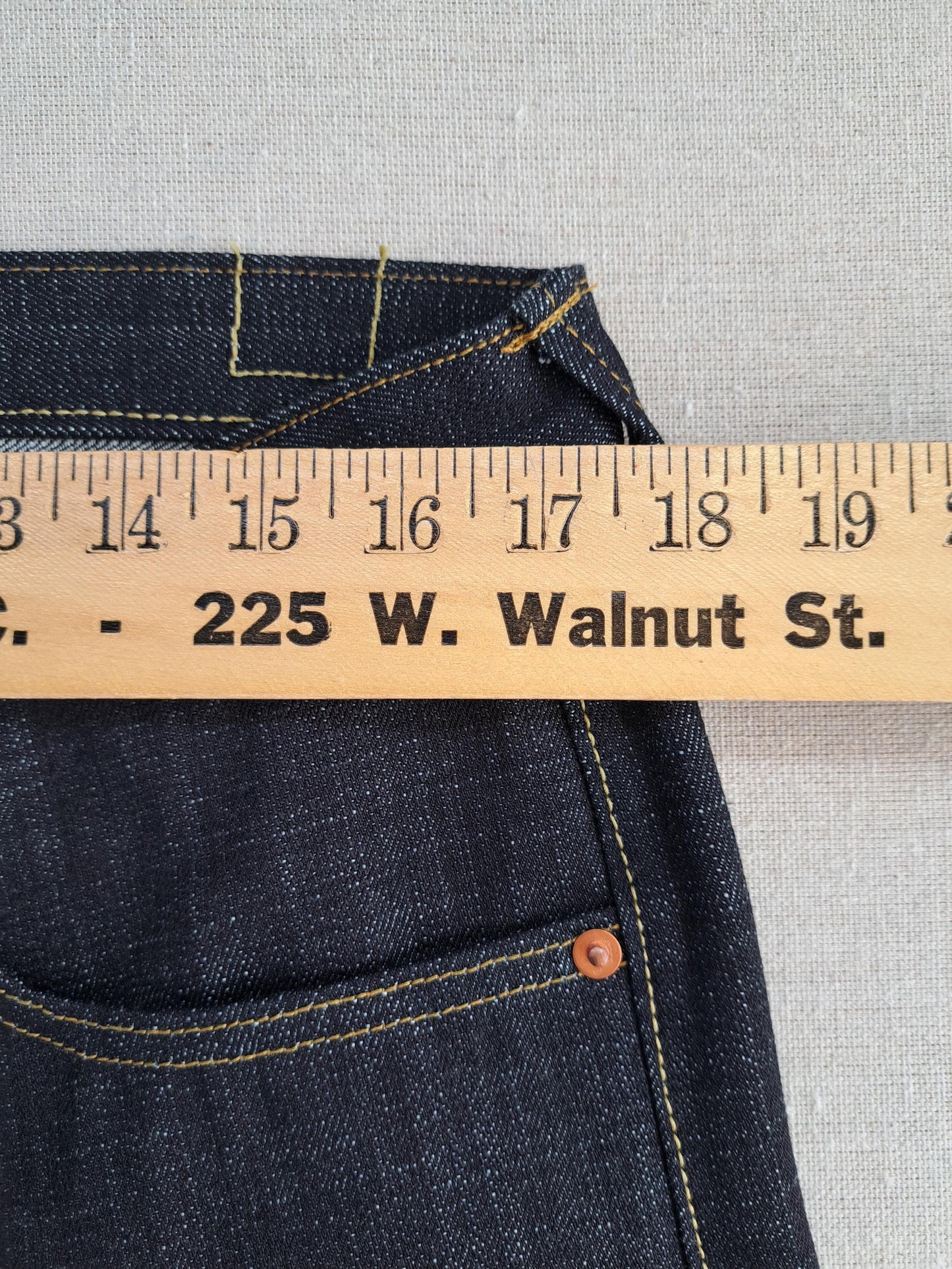 Lot 135E Baird Jeans Mens 33x34 Blue Double Knee Selvedge 14.5oz Raw Heavy Slubby Slim Fit Thai Redline Denim W35"