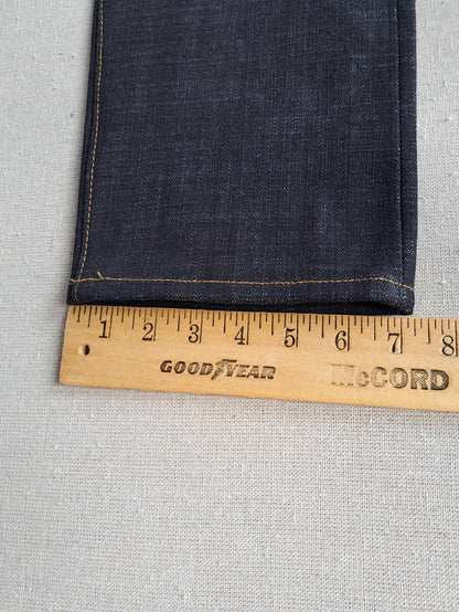 Lot 135E Baird Jeans Mens 33x34 Blue Double Knee Selvedge 14.5oz Raw Heavy Slubby Slim Fit Thai Redline Denim W35"