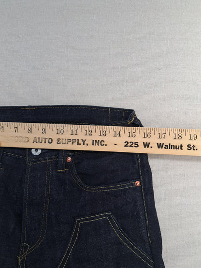 Lot 136E Baird Jeans Mens 30x31 Blue Double Knee Selvedge 14.5oz Raw Heavy Slubby Slim Fit Thai Redline Denim W31"