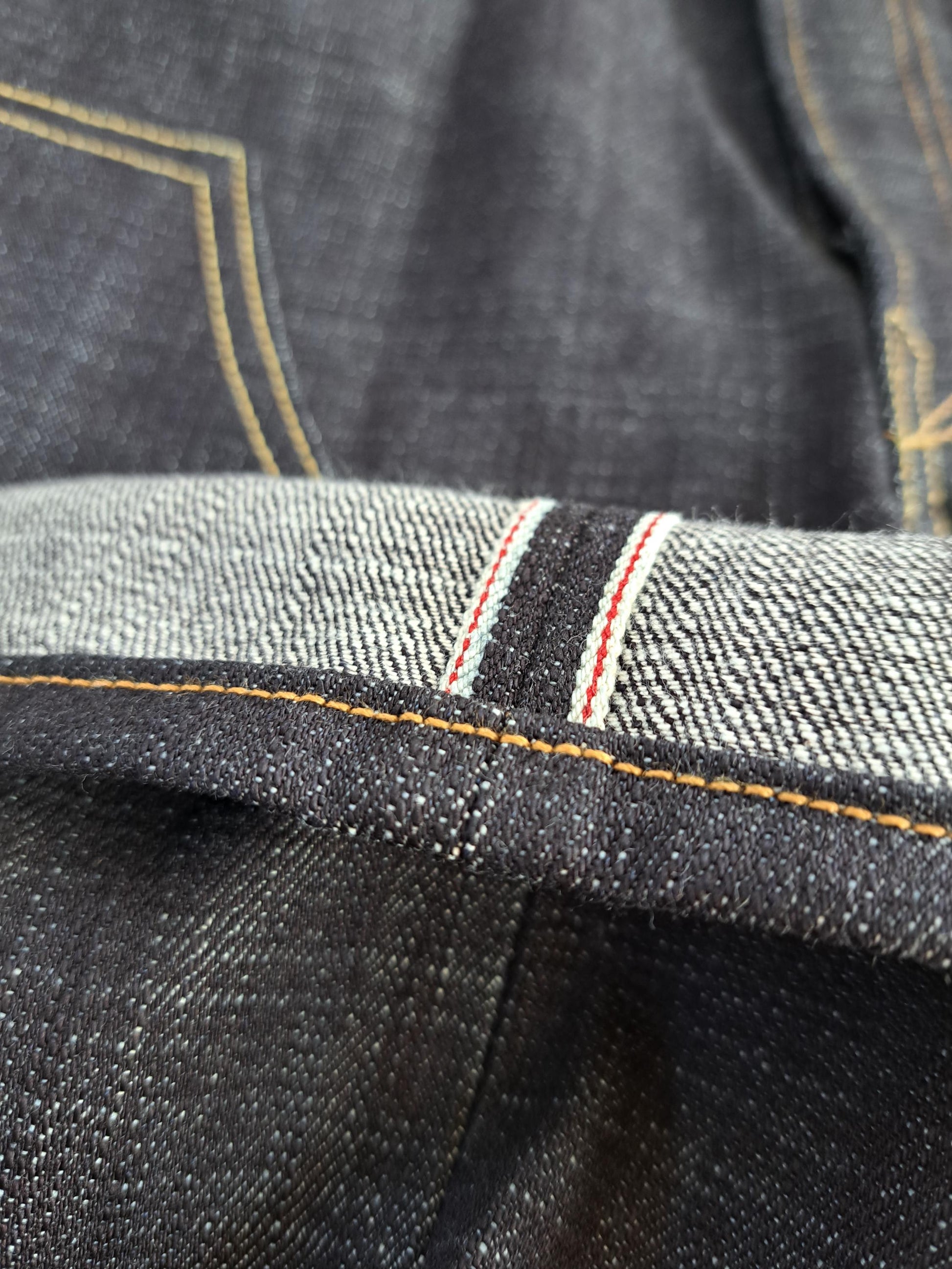 Lot 136E Baird Jeans Mens 30x31 Blue Double Knee Selvedge 14.5oz Raw Heavy Slubby Slim Fit Thai Redline Denim W31"