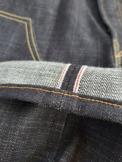 Lot 135E Baird Jeans Mens 33x34 Blue Double Knee Selvedge 14.5oz Raw Heavy Slubby Slim Fit Thai Redline Denim W35"
