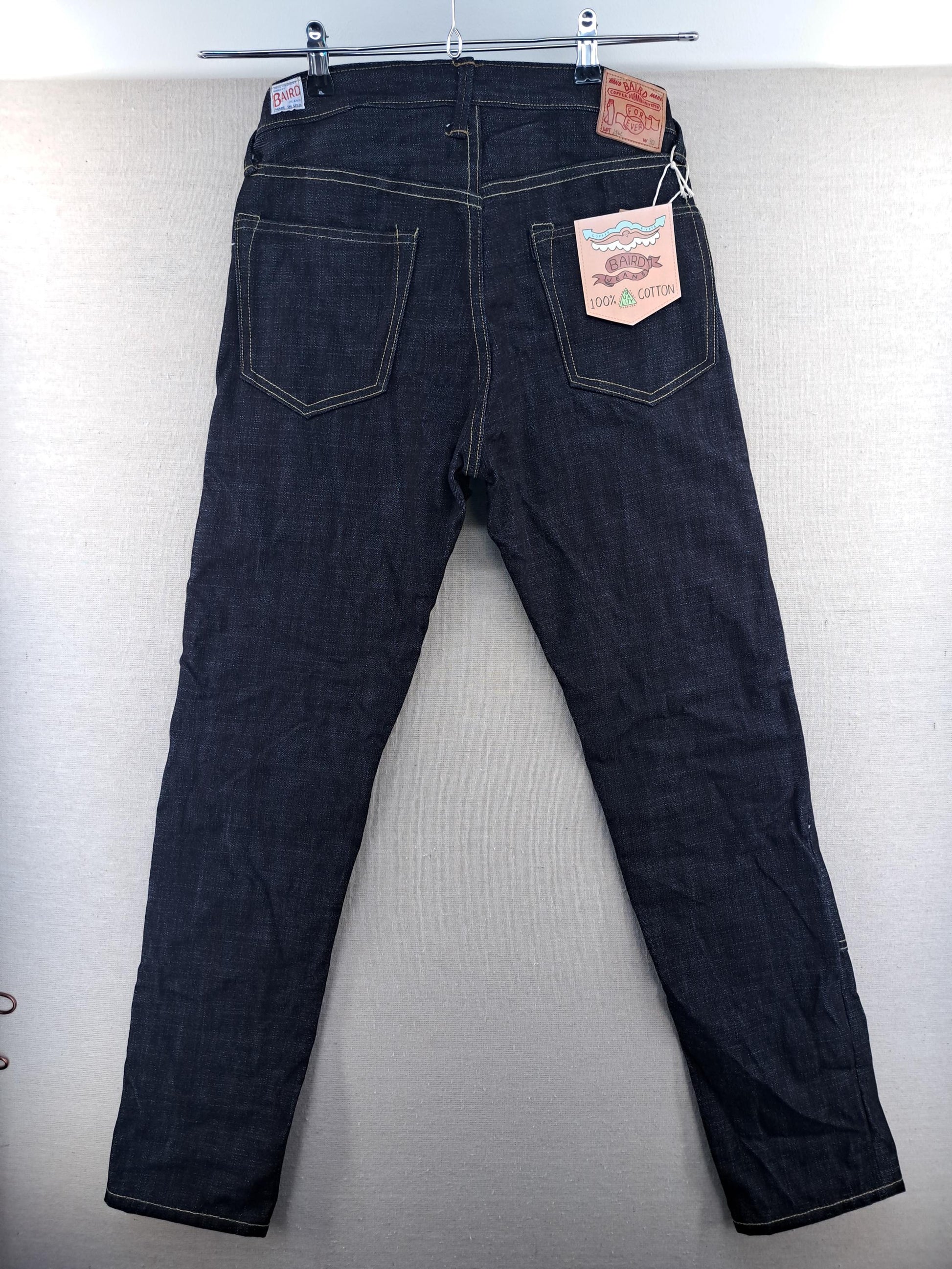 Lot 136E Baird Jeans Mens 30x31 Blue Double Knee Selvedge 14.5oz Raw Heavy Slubby Slim Fit Thai Redline Denim W31"