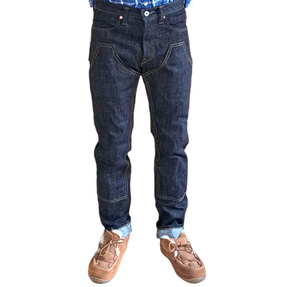 Lot E • Custom Order Baird Jeans Mens Selvedge 14.5oz Raw Heavyweight Slubby Thai Redline Denim Double Knee/Classic Made in Illinois, USA